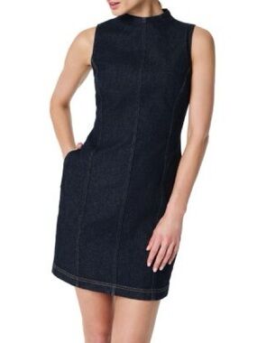 SPANX Denim Seamed Shift Dress Sleeveless Size XL